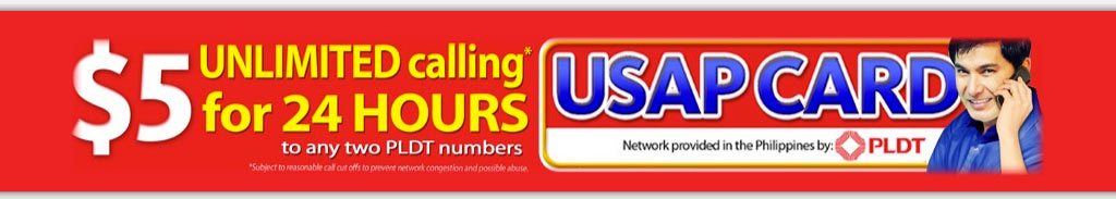 PLDT Usap Card Unlimited calling to the Philippines 24 hours