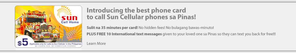 Best phone card to call Sun Cellular phones sa Pinas